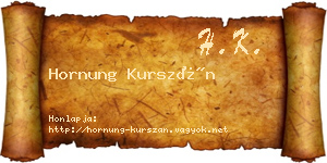 Hornung Kurszán névjegykártya